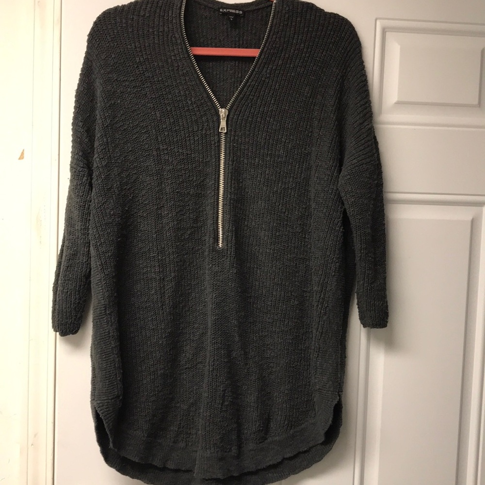 Express zip front sweater